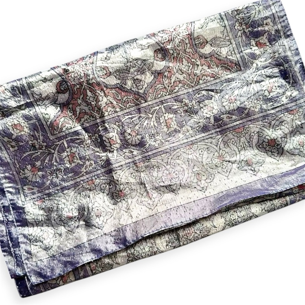 COPY - 🤩 RARE Vntg Oscar de la Renta Blue Pink Purple Metallic Silver Gold Lame… - Picture 4 of 8